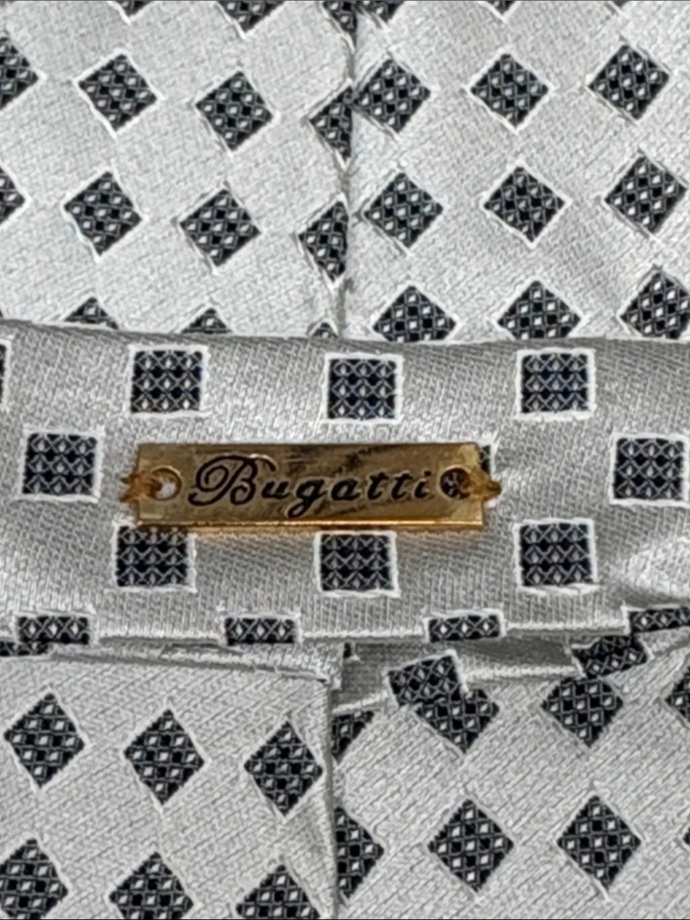 Bugatti neck tie geometric silk